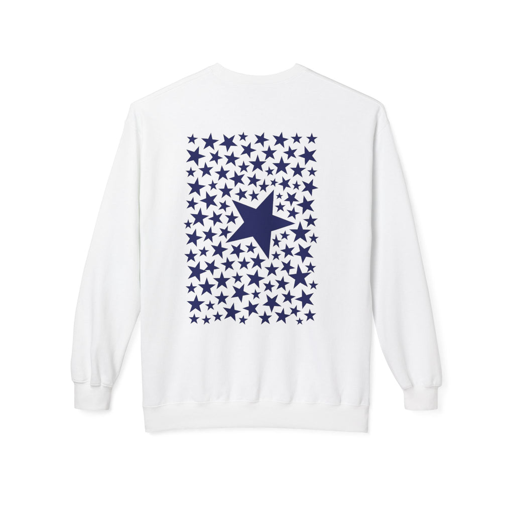 Starry Fleece Crewneck Sweatshirt, Cozy Unisex Sweatshirt, Perfect for Casual Outings, Gift for Birthdays, Holidays or Star Lovers.
