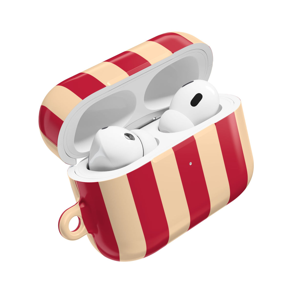 Red and Cream Stripe AirPod Case