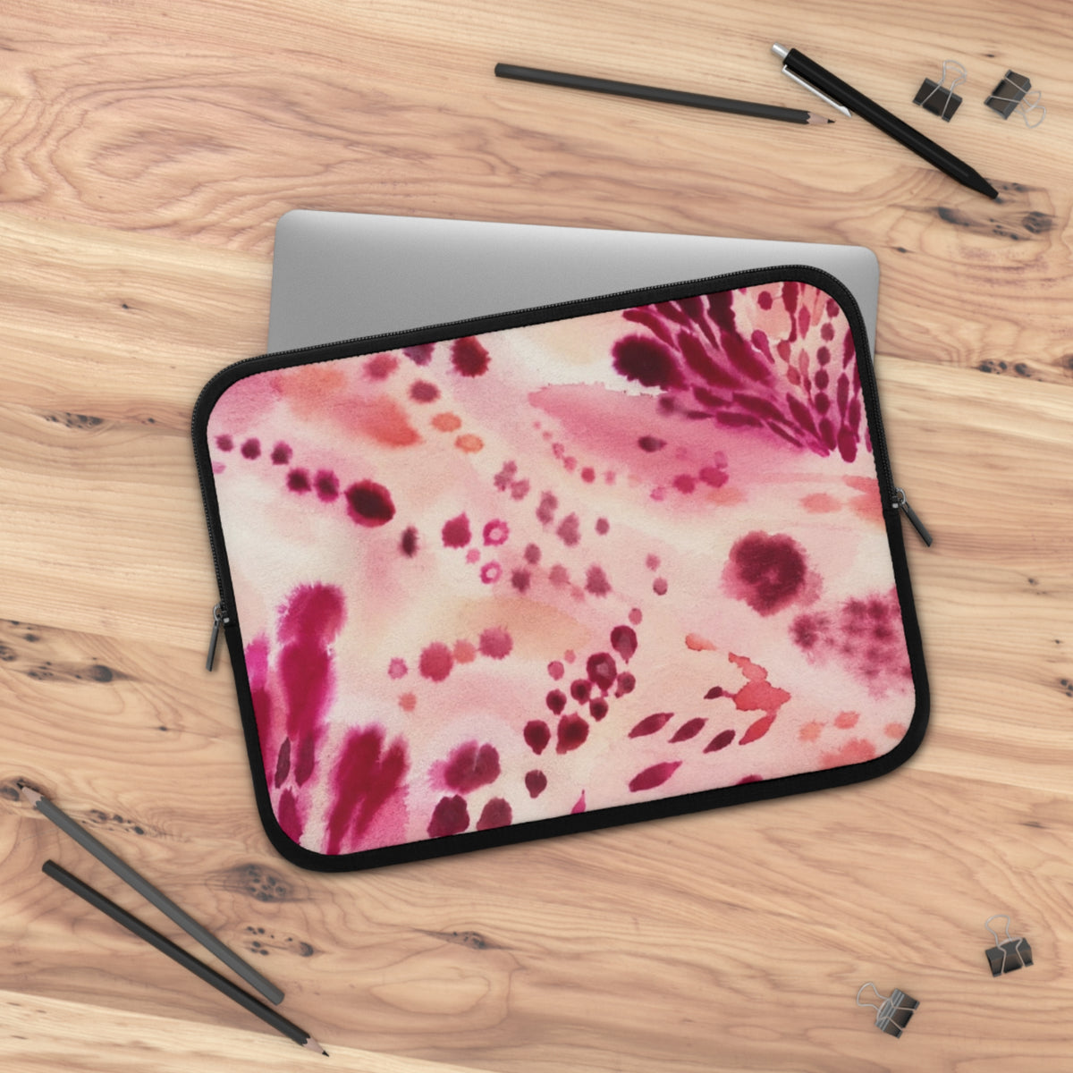 Pink Watercolor Laptop Sleeve