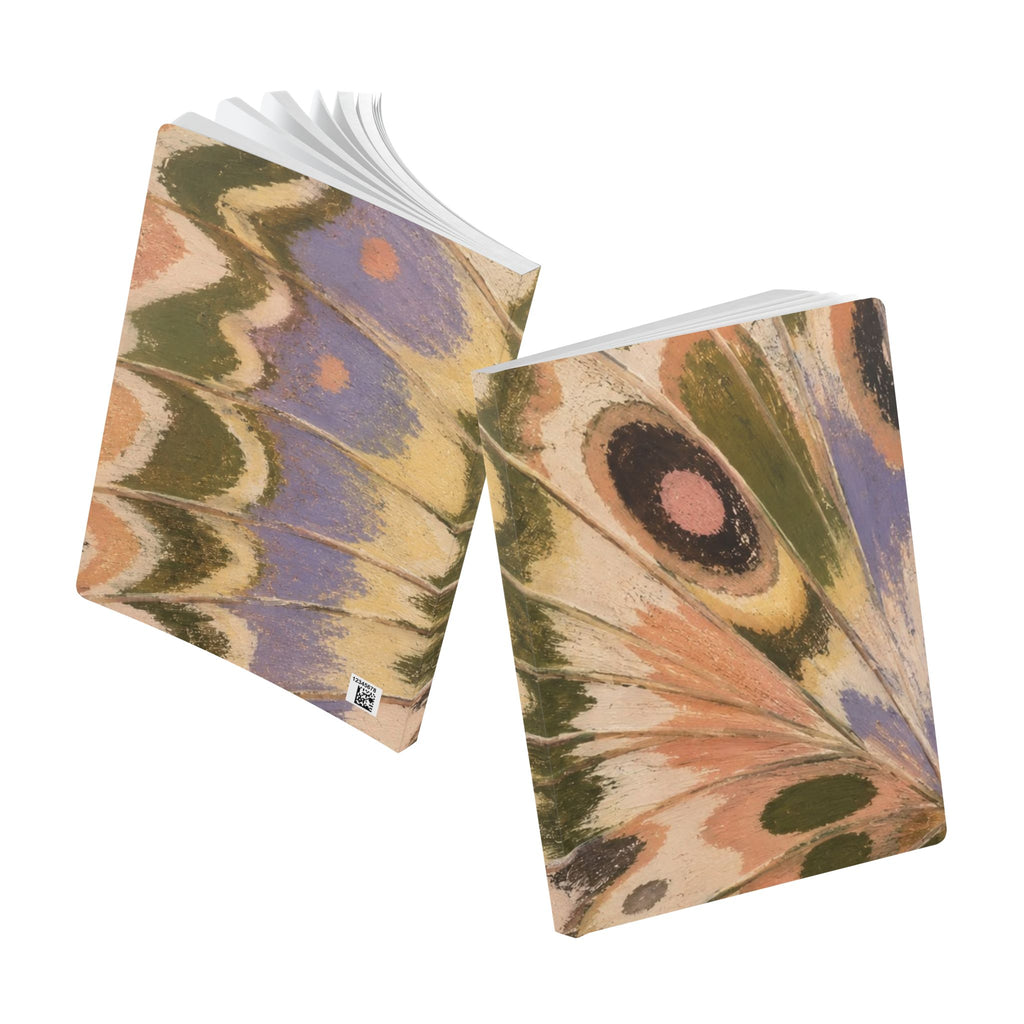 Abstract Marbled Feather Pattern Journal 5.75x8 Softcover Notebook | Pocket Sketchbook
