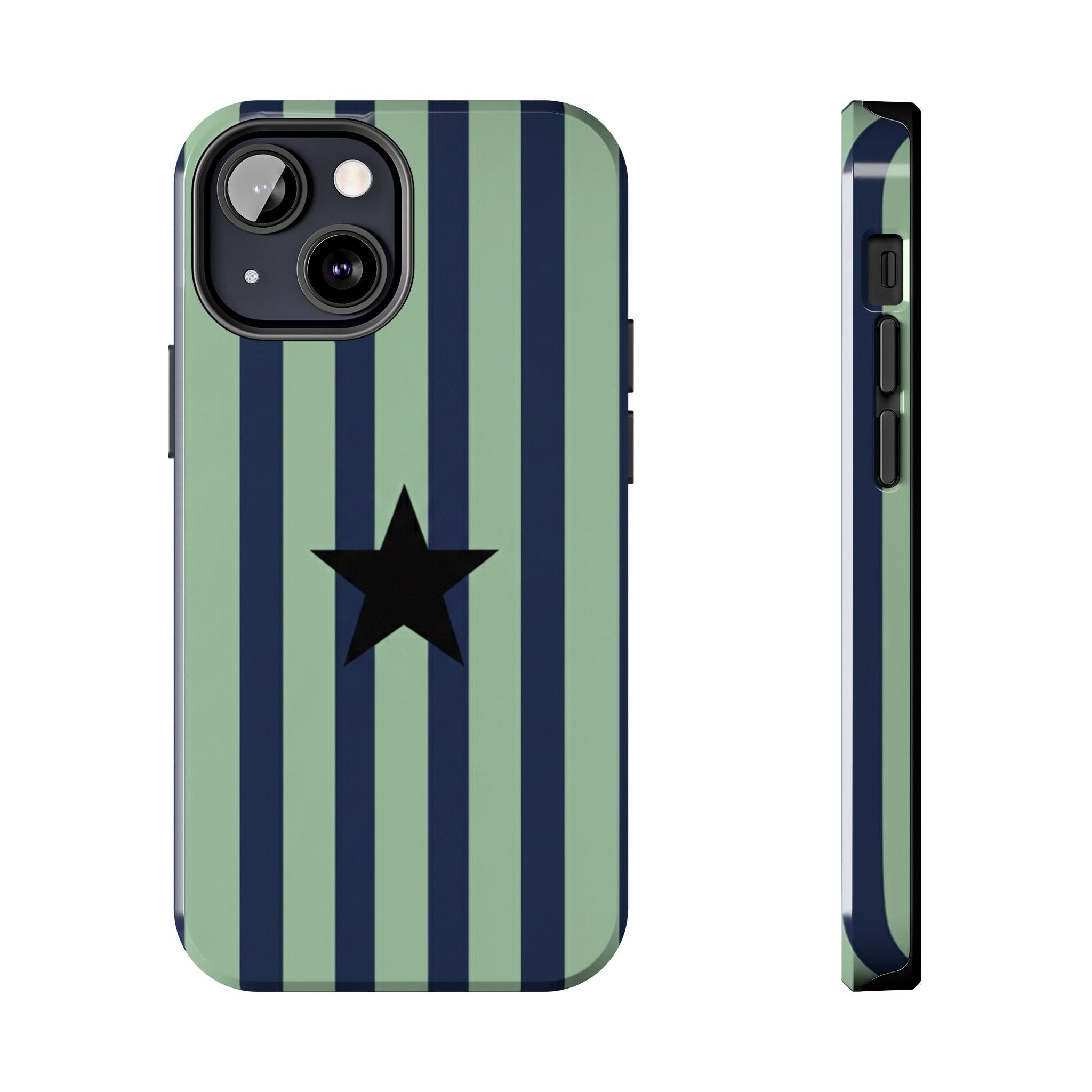 Stylish Tough Phone Cases, Durable Smartphone Covers, Trendy Tech Accessories, Unique Gifts for Teens, Striped Star Design