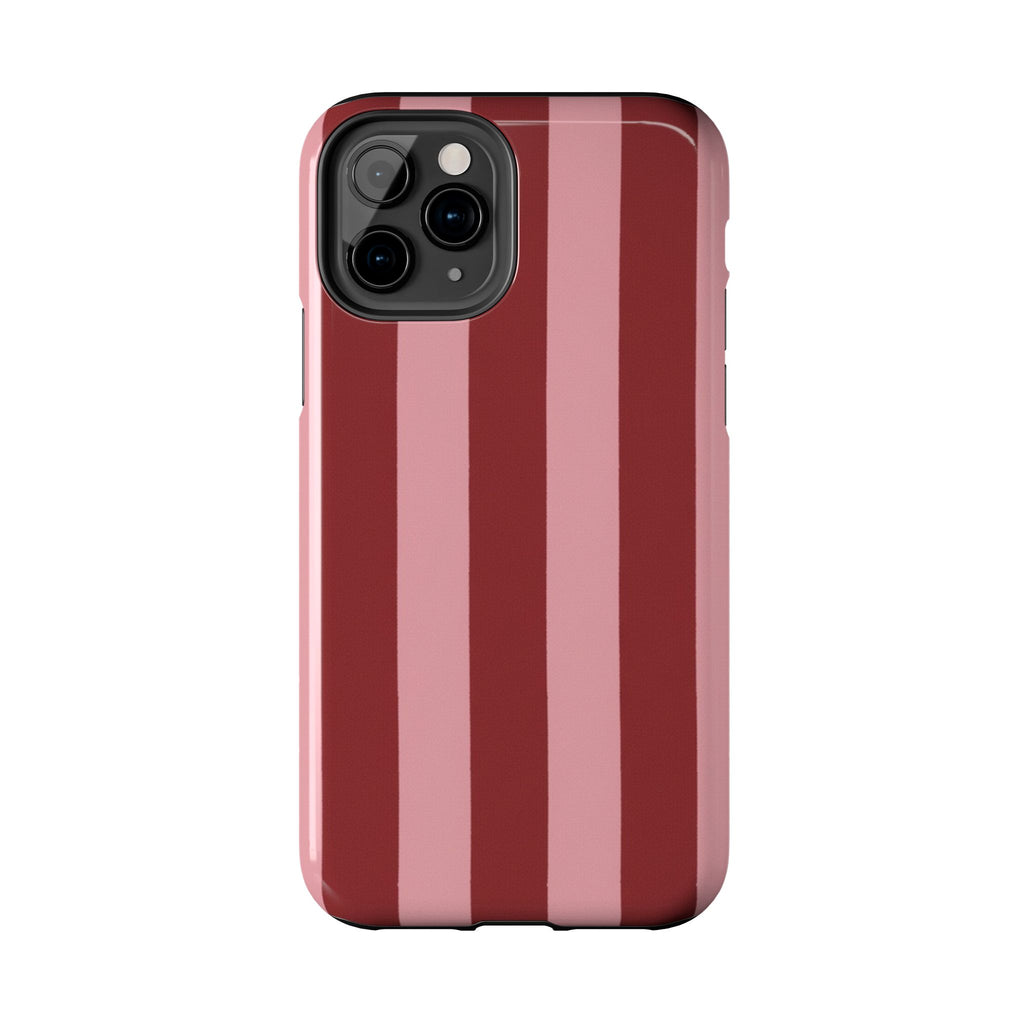 Striped Burgundy & Blush Phone Case
