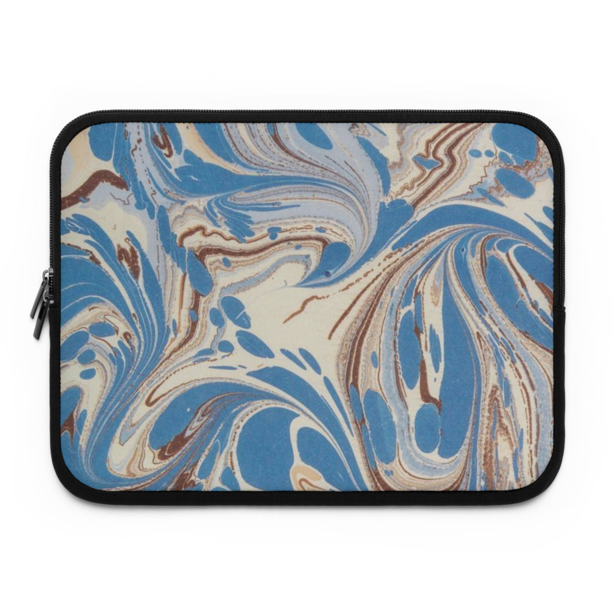 Blue Brown Marble Swirl Laptop Sleeve