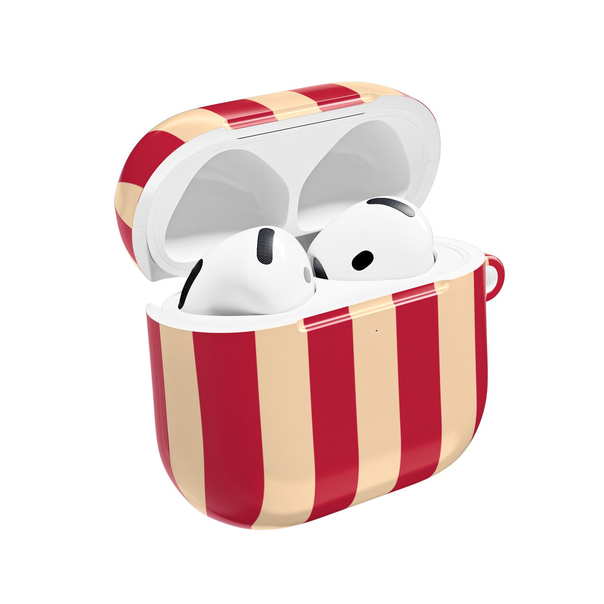 Red and Cream Stripe AirPod Case