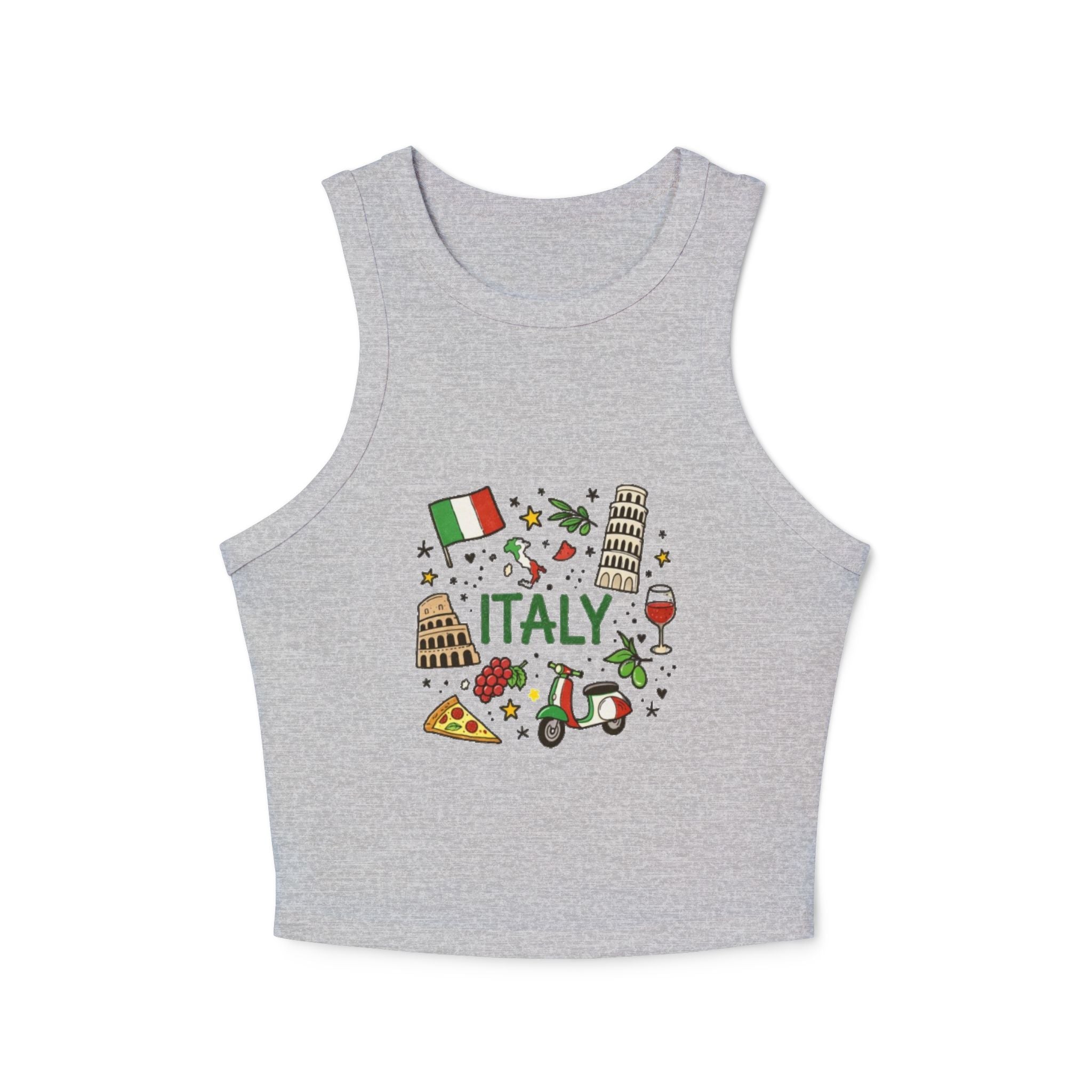 Italy Icons Tank Top | Leaning Tower, Pizza, Vespa, Flag