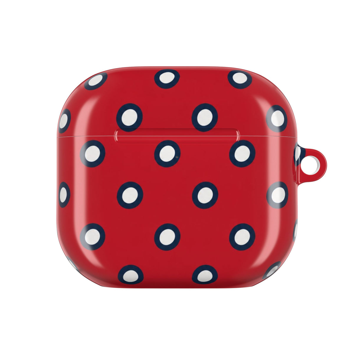 Navy Polka Dot Red AirPod Case