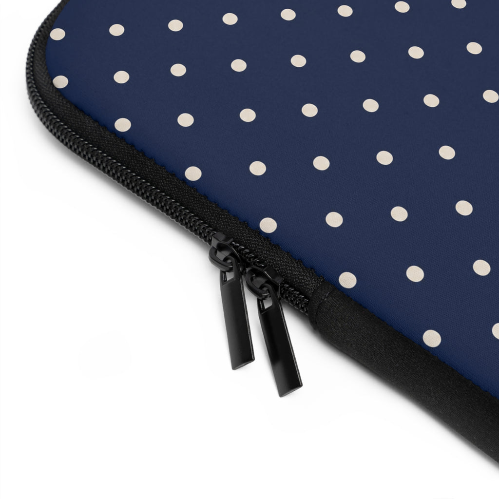 Navy Polka Dot Laptop Sleeve