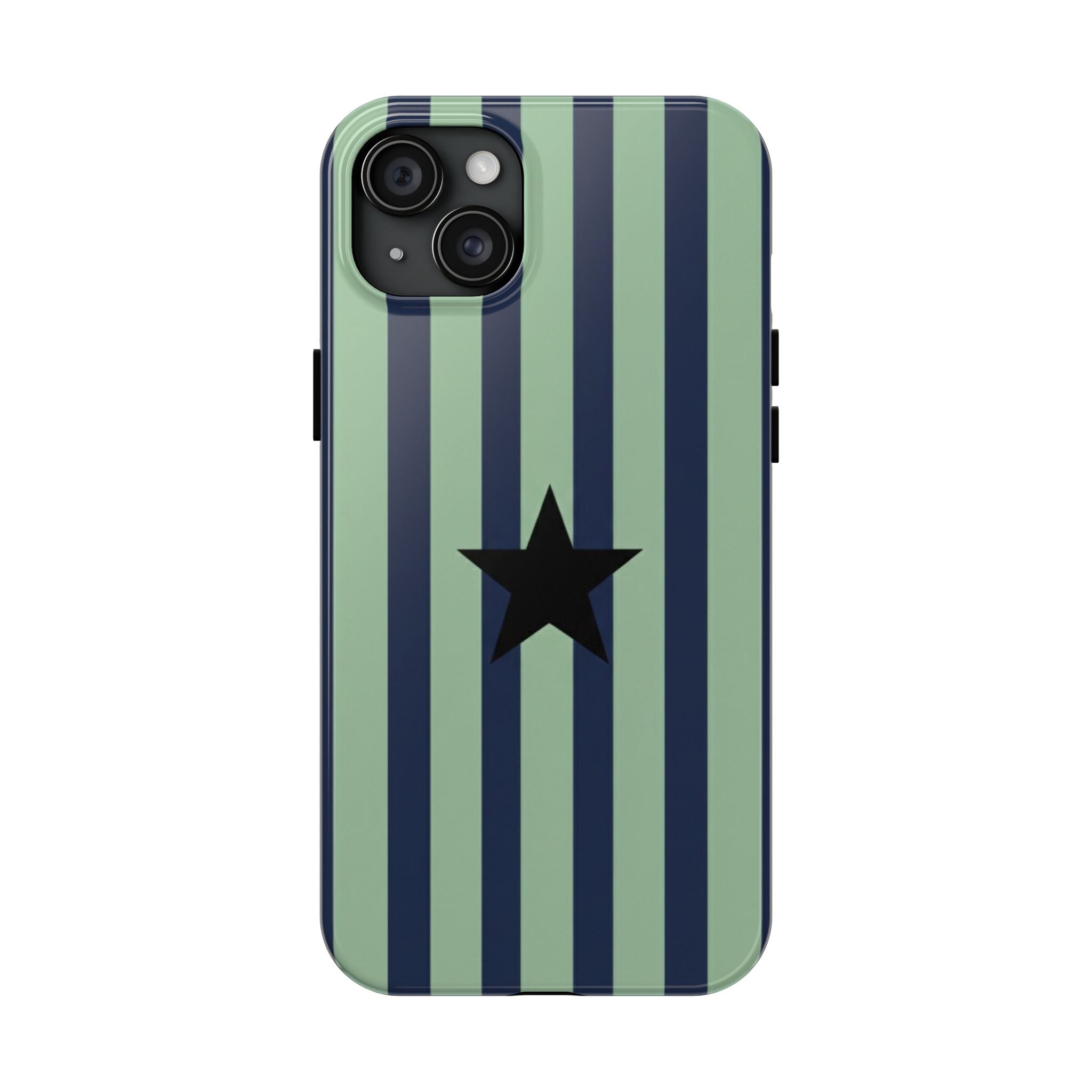 Stylish Tough Phone Cases, Durable Smartphone Covers, Trendy Tech Accessories, Unique Gifts for Teens, Striped Star Design
