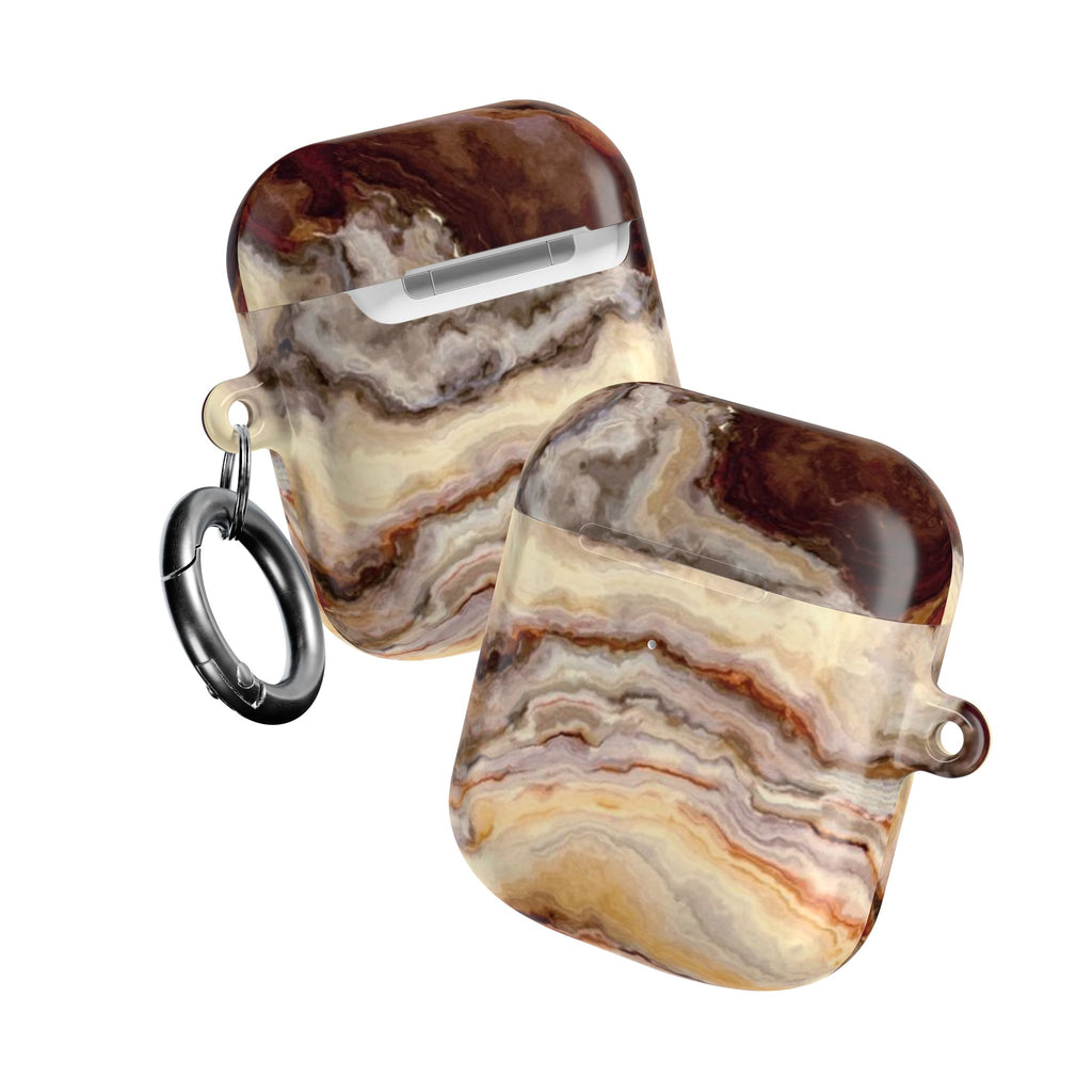 Brown Marble Pattern AirPod Case
