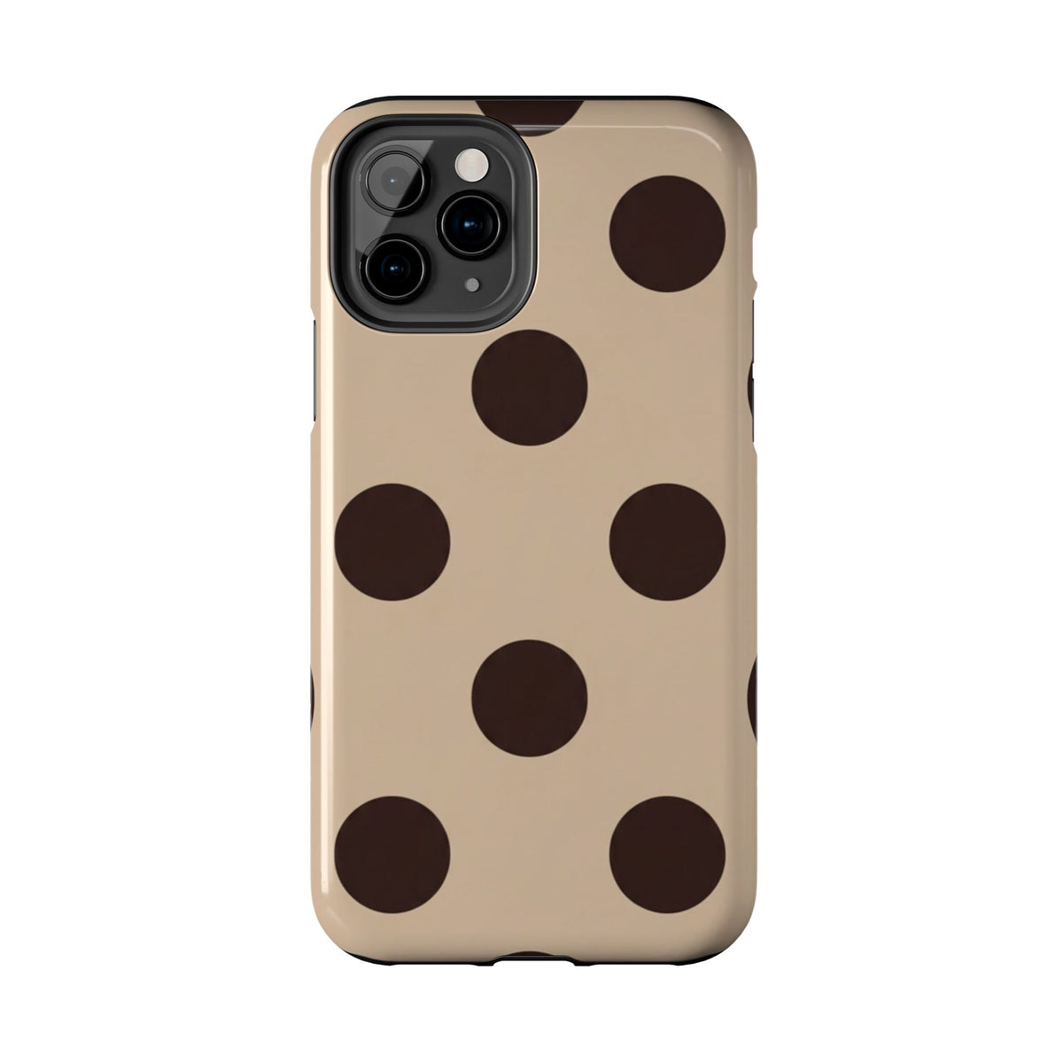 Chocolate Polka Dot Tough Phone Case — Beige Protective Phone Cover