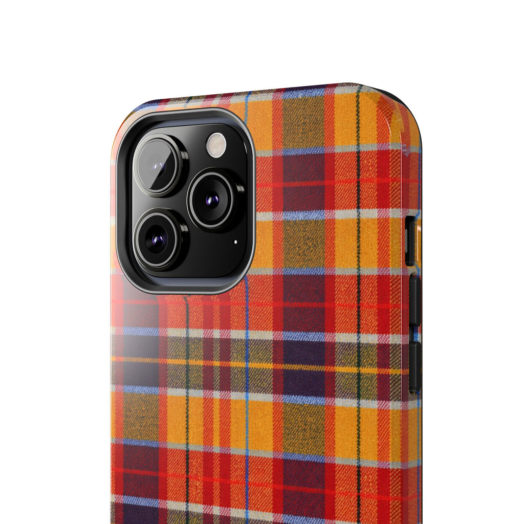 Autumn Plaid Tough Phone Case | Orange Red Yellow Plaid