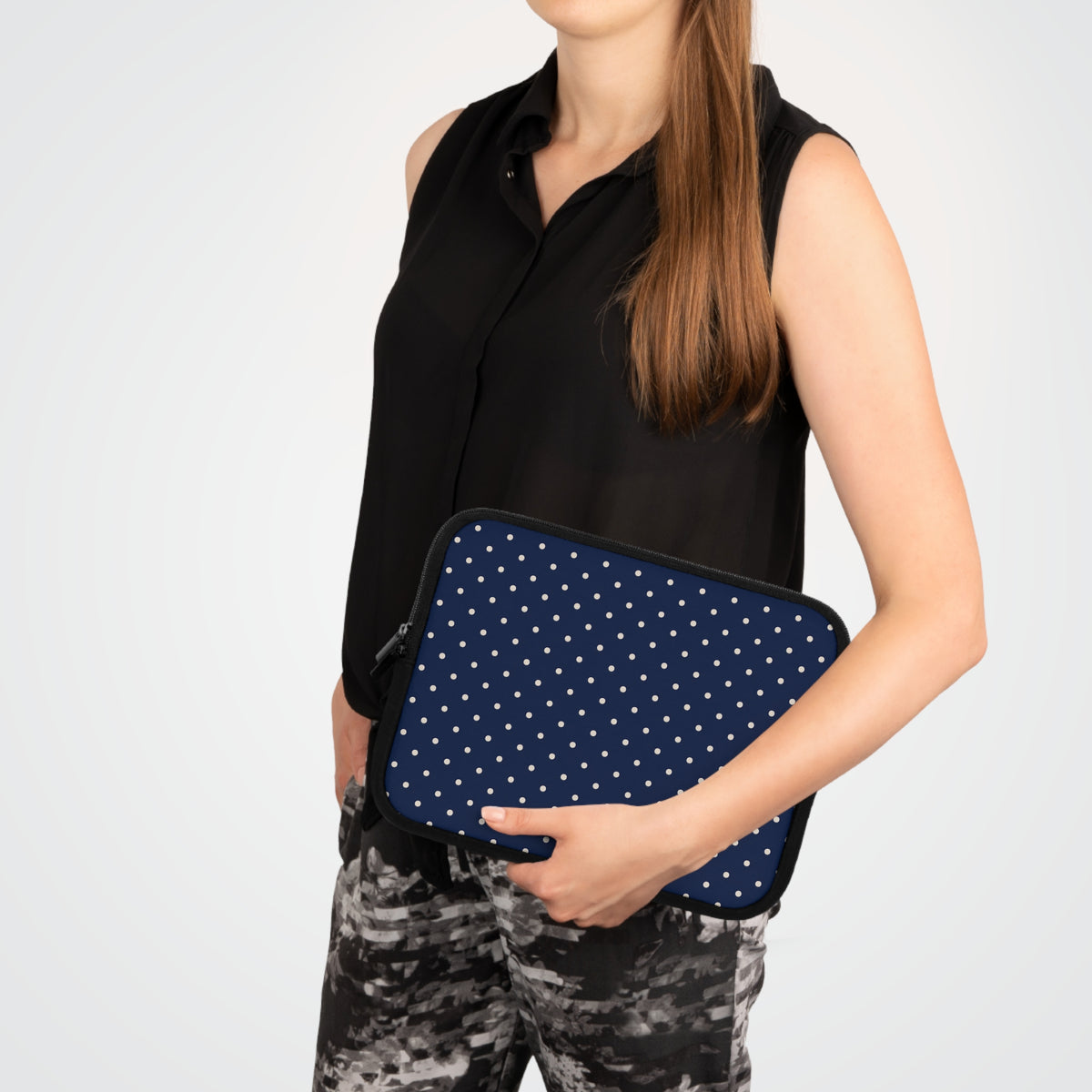 Navy Polka Dot Laptop Sleeve