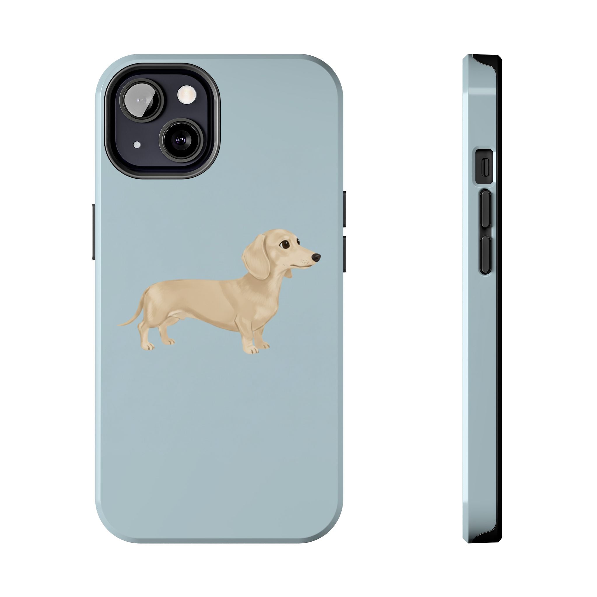 Tough Phone Cases, Dachshund Dog Blue Protective Cover, Strong Phone Shell, Rugged Device Case, Hard Smartphone Sleeve, Resilient Mobile