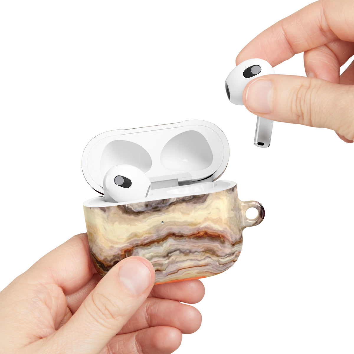 Brown Marble Pattern AirPod Case