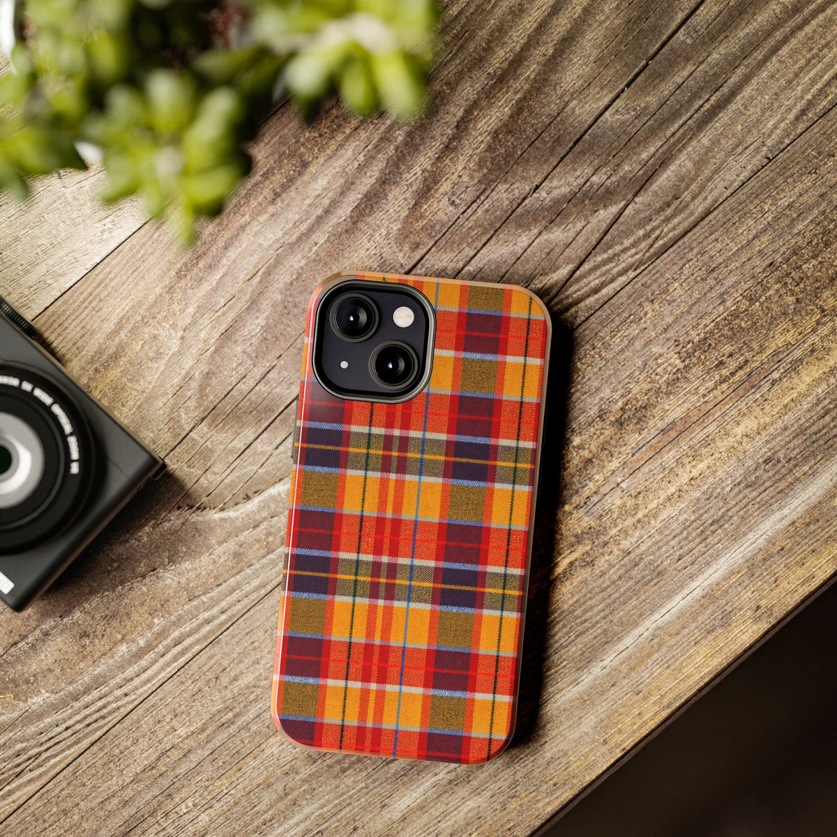 Autumn Plaid Tough Phone Case | Orange Red Yellow Plaid