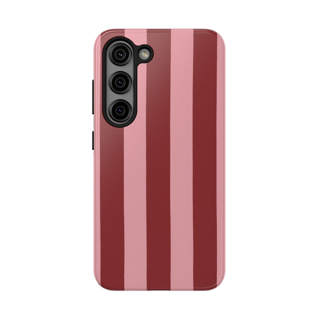 Striped Burgundy & Blush Phone Case