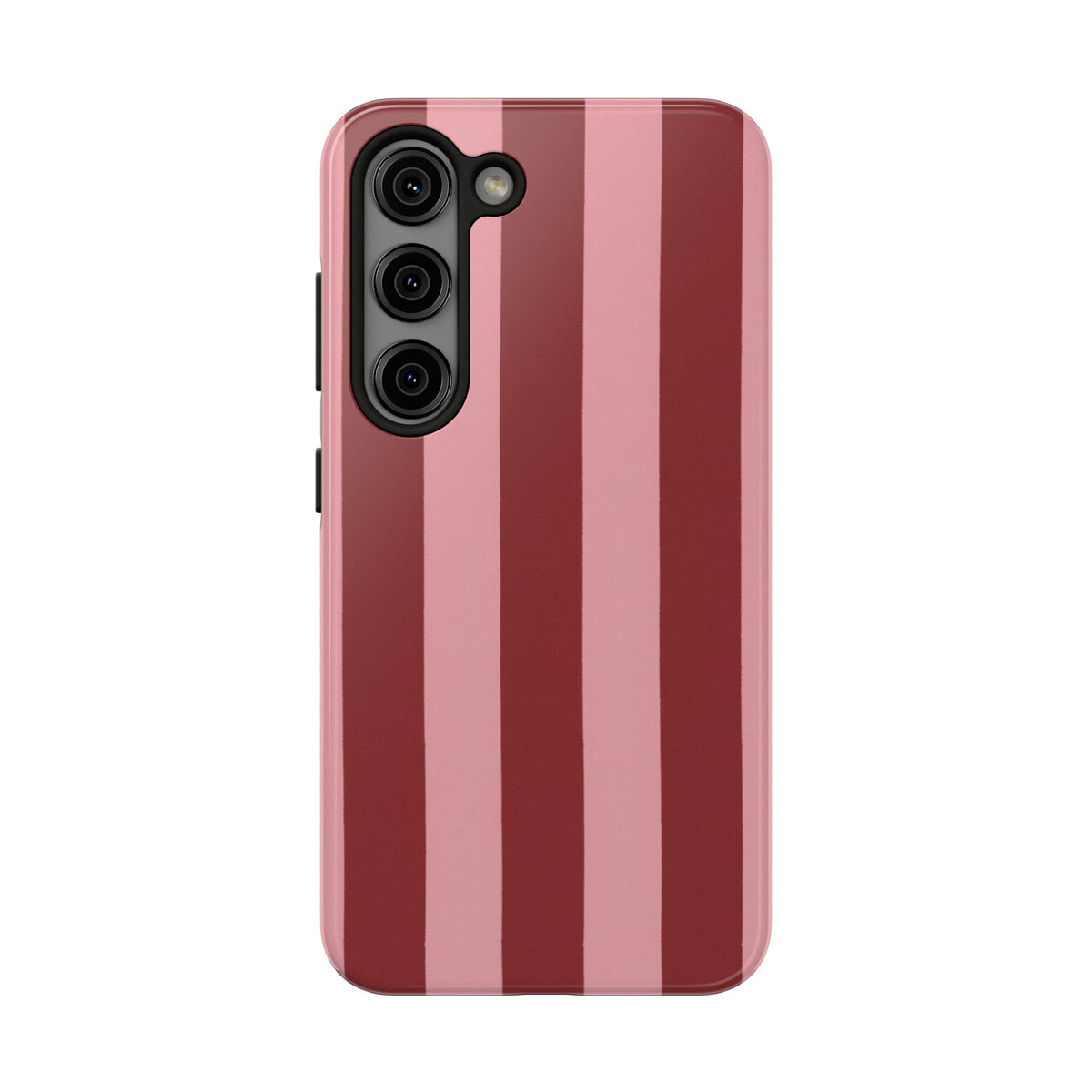 Striped Burgundy & Blush Phone Case