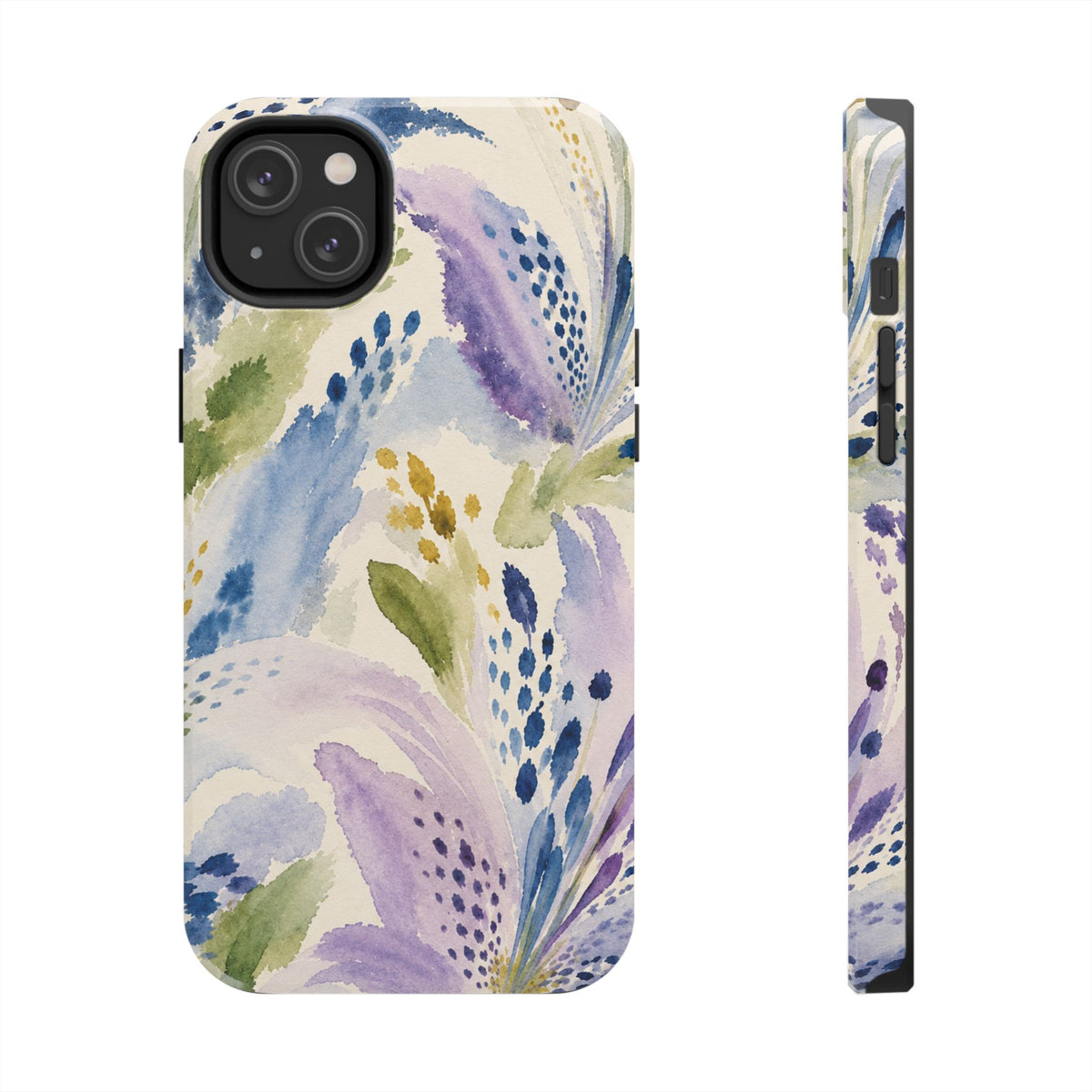 Watercolor Lavender Blue Botanical Tough Phone Case | Floral iPhone 17 Case