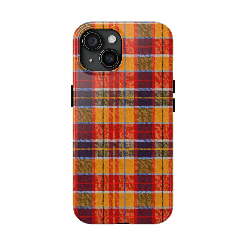 Autumn Plaid Tough Phone Case | Orange Red Yellow Plaid
