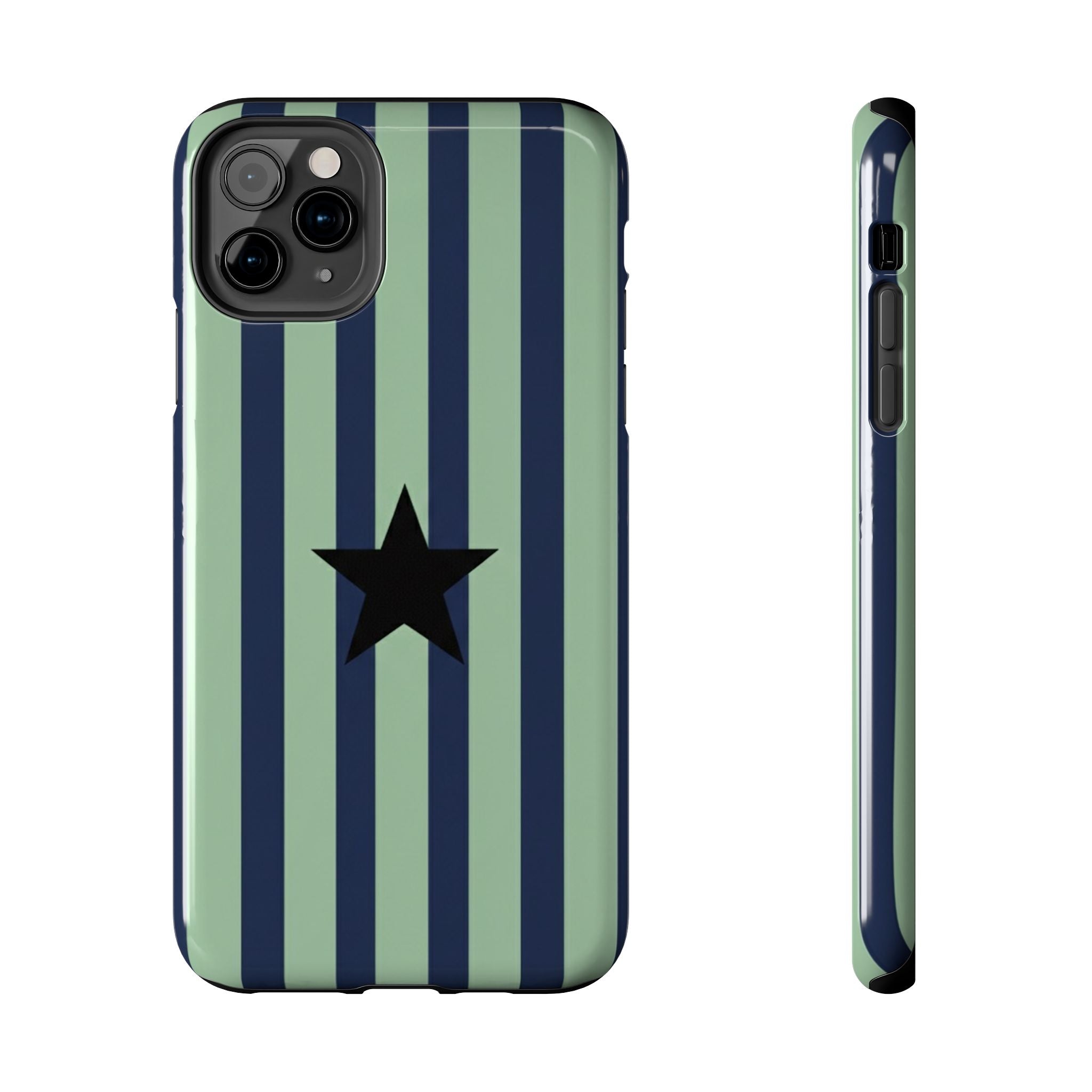 Stylish Tough Phone Cases, Durable Smartphone Covers, Trendy Tech Accessories, Unique Gifts for Teens, Striped Star Design