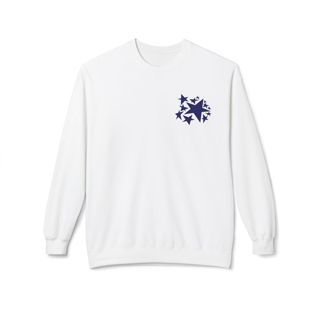 Starry Fleece Crewneck Sweatshirt, Cozy Unisex Sweatshirt, Perfect for Casual Outings, Gift for Birthdays, Holidays or Star Lovers.
