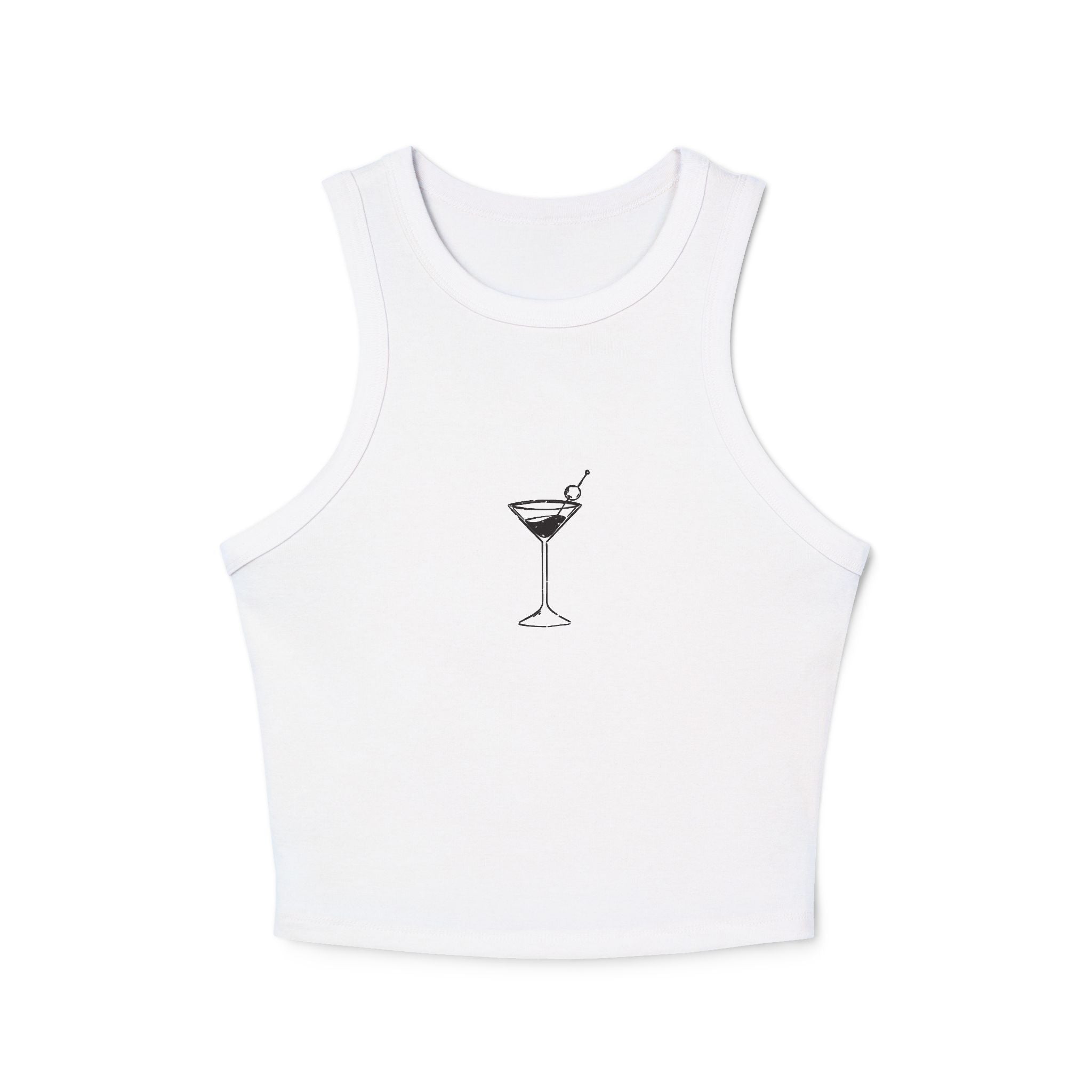 Minimal Martini Glass Tank Top | Cocktail Graphic Racerback