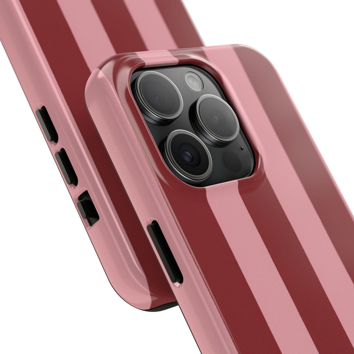 Striped Burgundy & Blush Phone Case