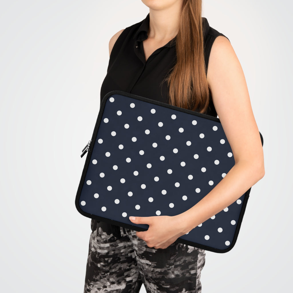 Navy Polka Dot Laptop Sleeve