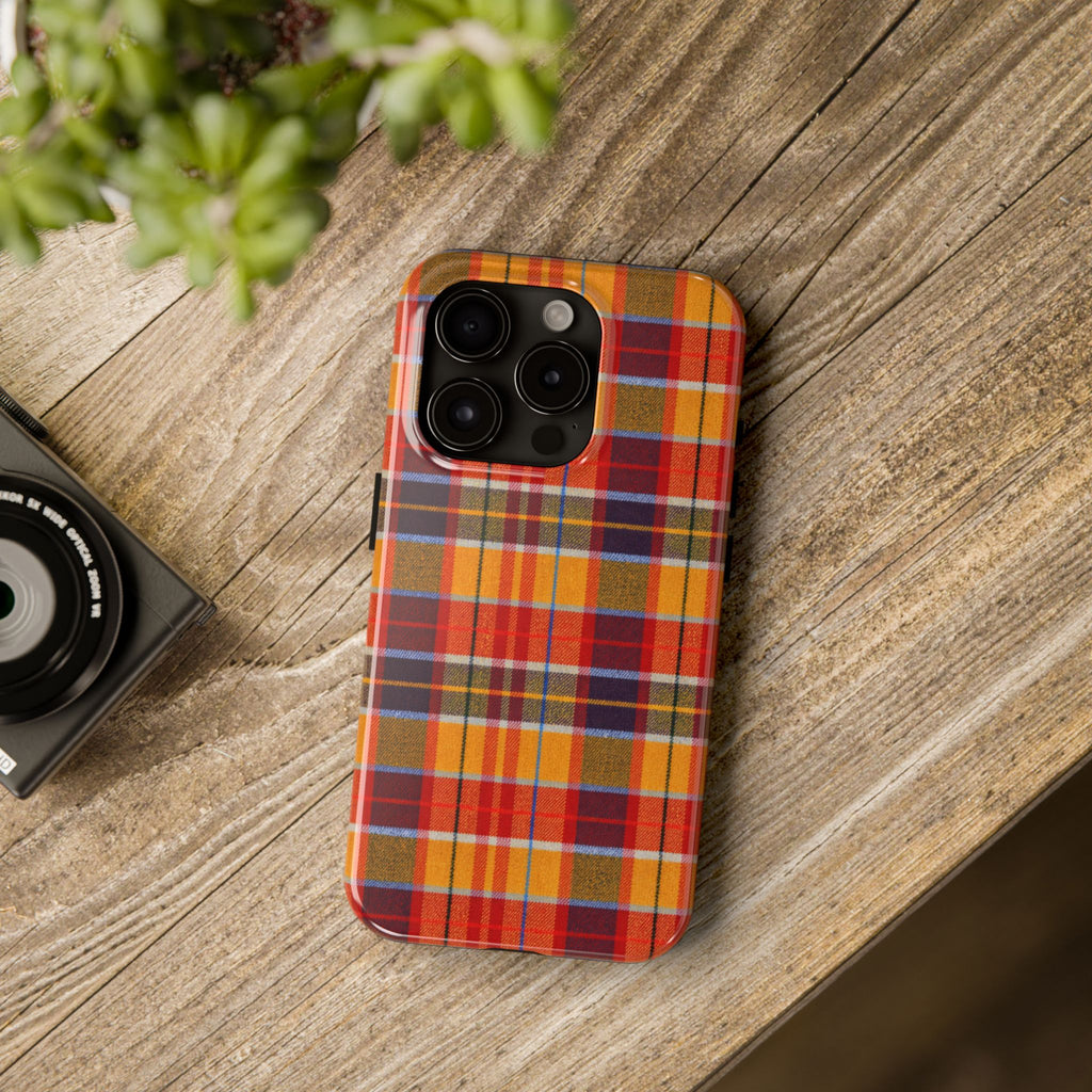 Autumn Plaid Tough Phone Case | Orange Red Yellow Plaid