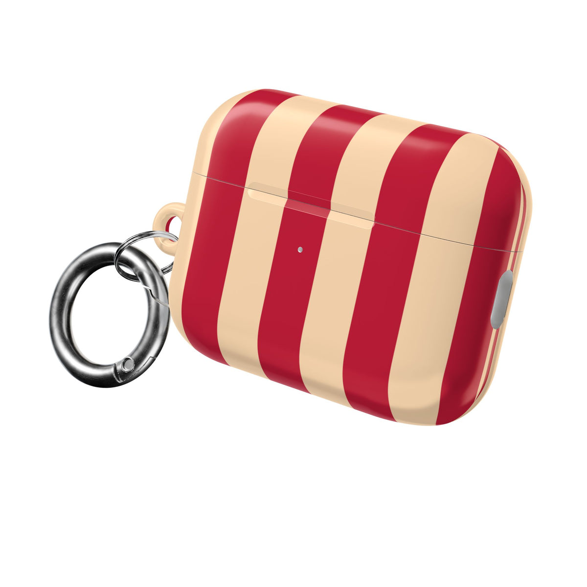 Red and Cream Stripe AirPod Case