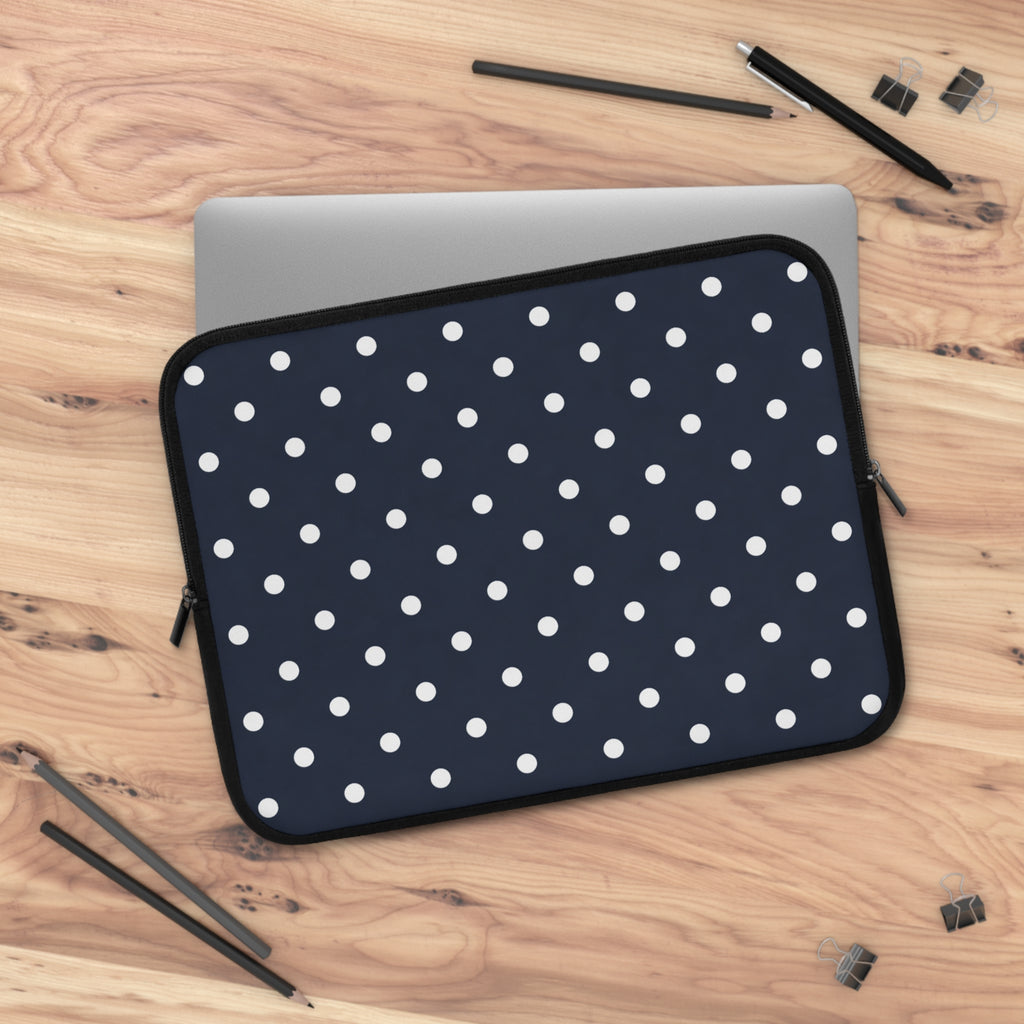 Navy Polka Dot Laptop Sleeve