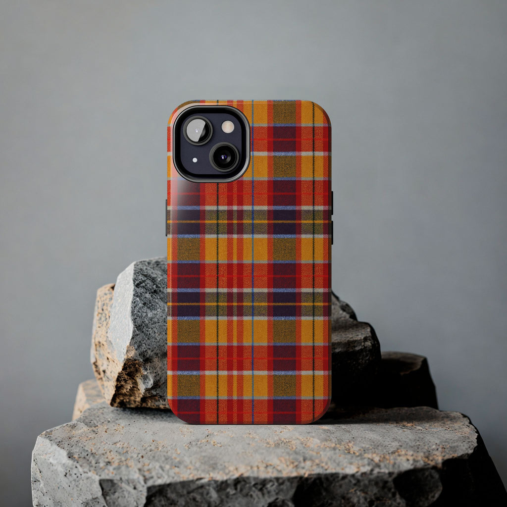 Autumn Plaid Tough Phone Case | Orange Red Yellow Plaid
