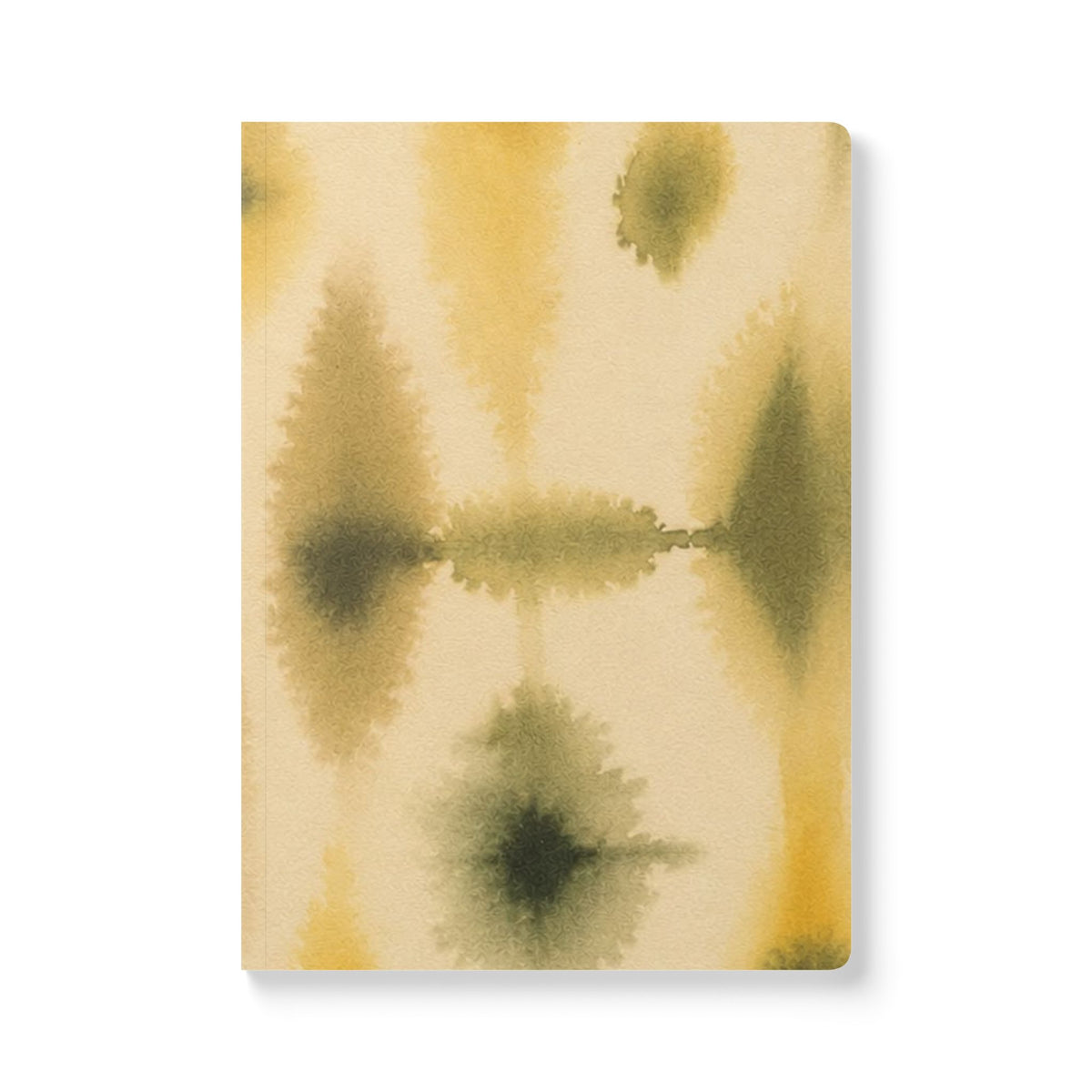 Watercolor Olive Abstract Softcover Journal — Perforated 100/200-Page Travelers & Composition Notebook