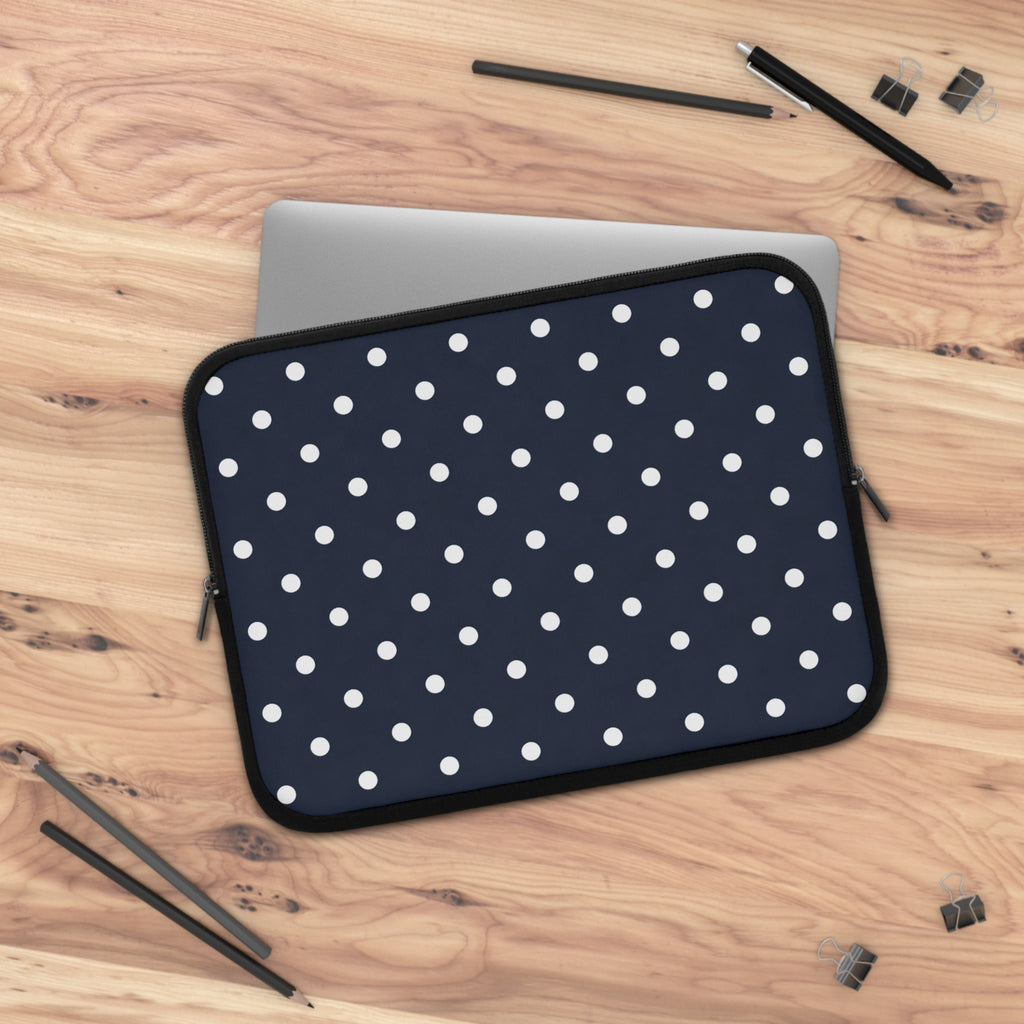 Navy Polka Dot Laptop Sleeve