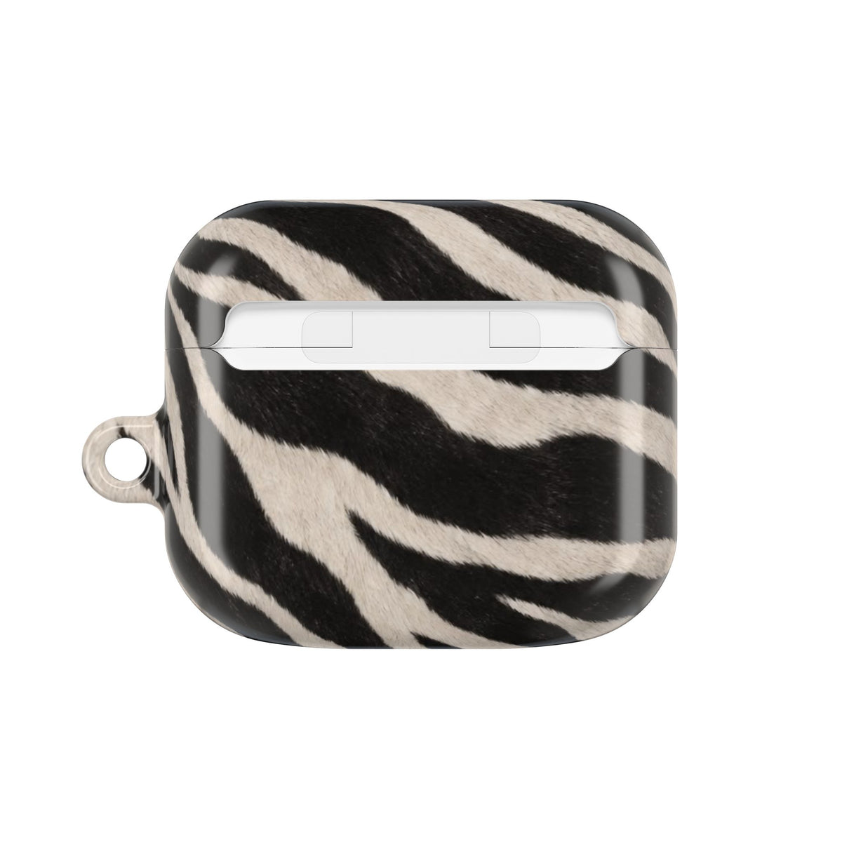Zebra Print AirPod Case | Black White Stripes, Faux Fur Pattern