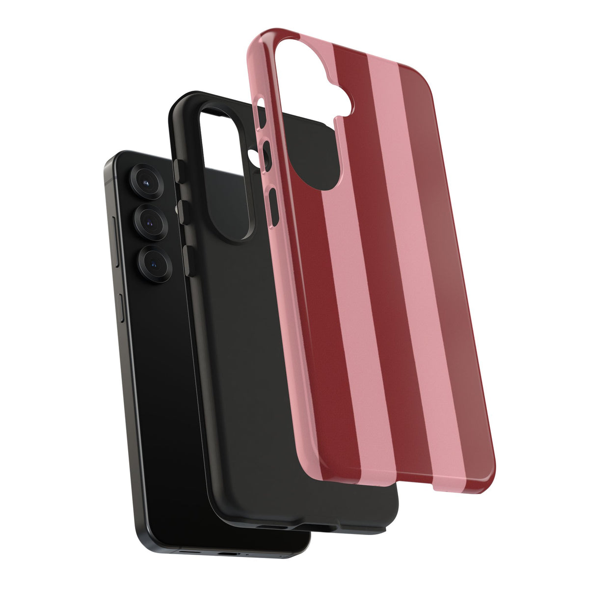 Striped Burgundy & Blush Phone Case