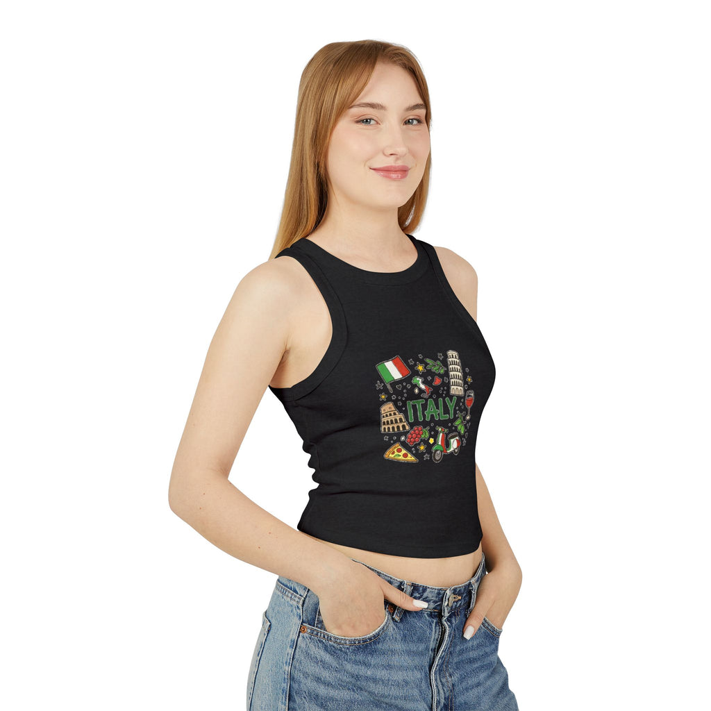 Italy Icons Tank Top | Leaning Tower, Pizza, Vespa, Flag