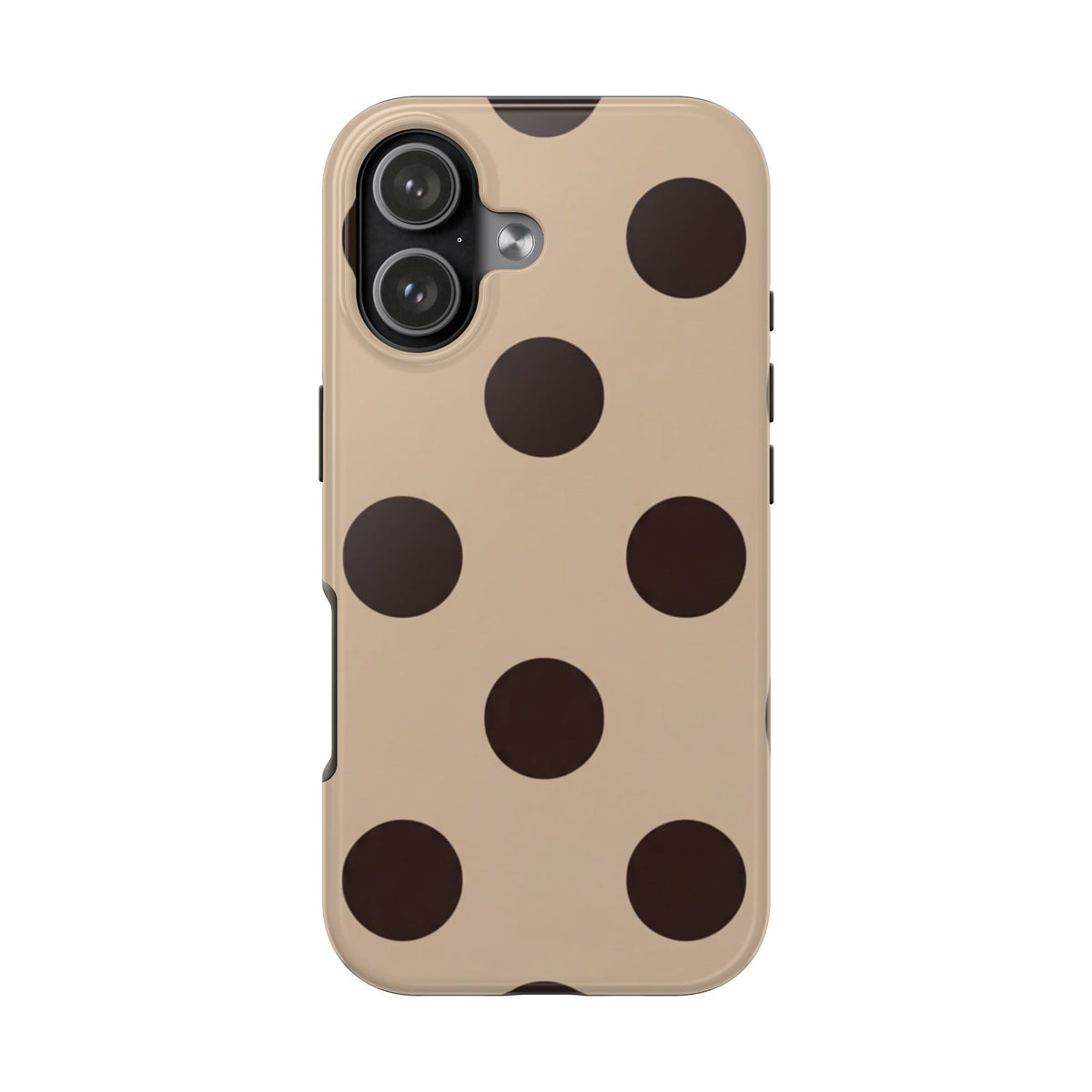 Chocolate Polka Dot Tough Phone Case — Beige Protective Phone Cover