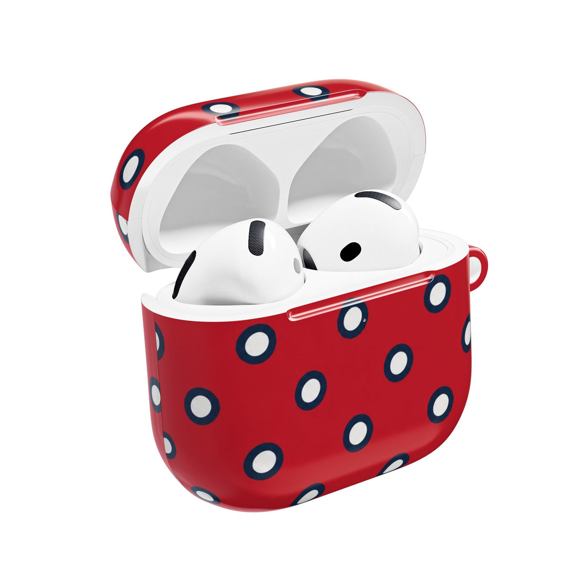 Navy Polka Dot Red AirPod Case