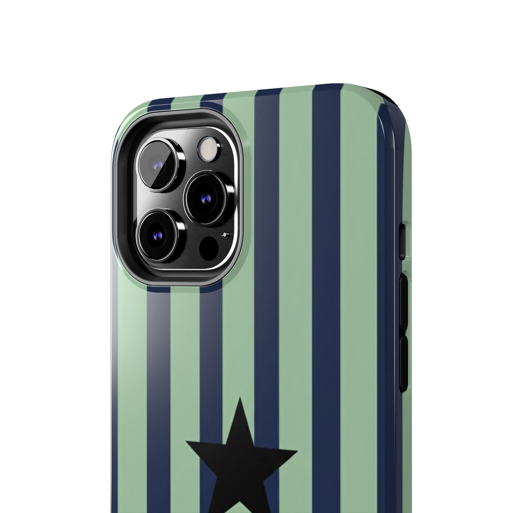 Stylish Tough Phone Cases, Durable Smartphone Covers, Trendy Tech Accessories, Unique Gifts for Teens, Striped Star Design