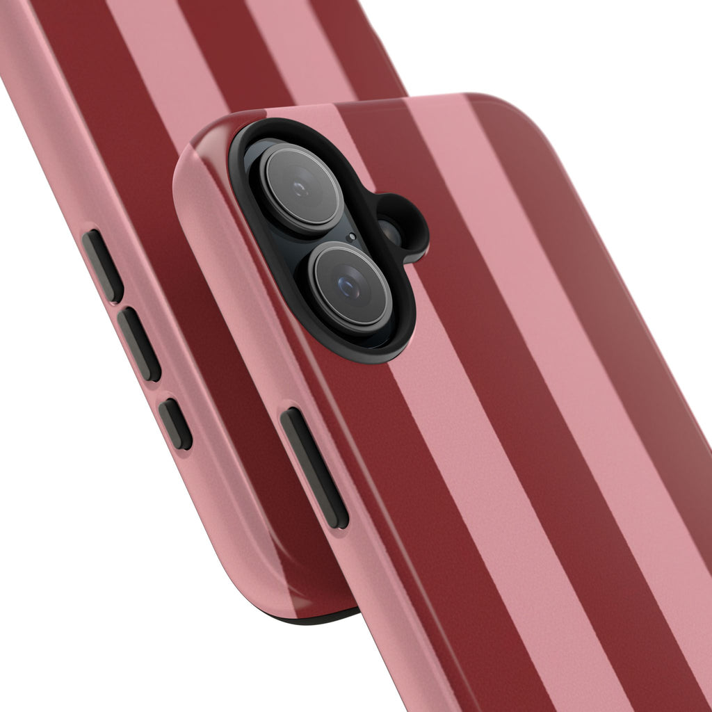 Striped Burgundy & Blush Phone Case