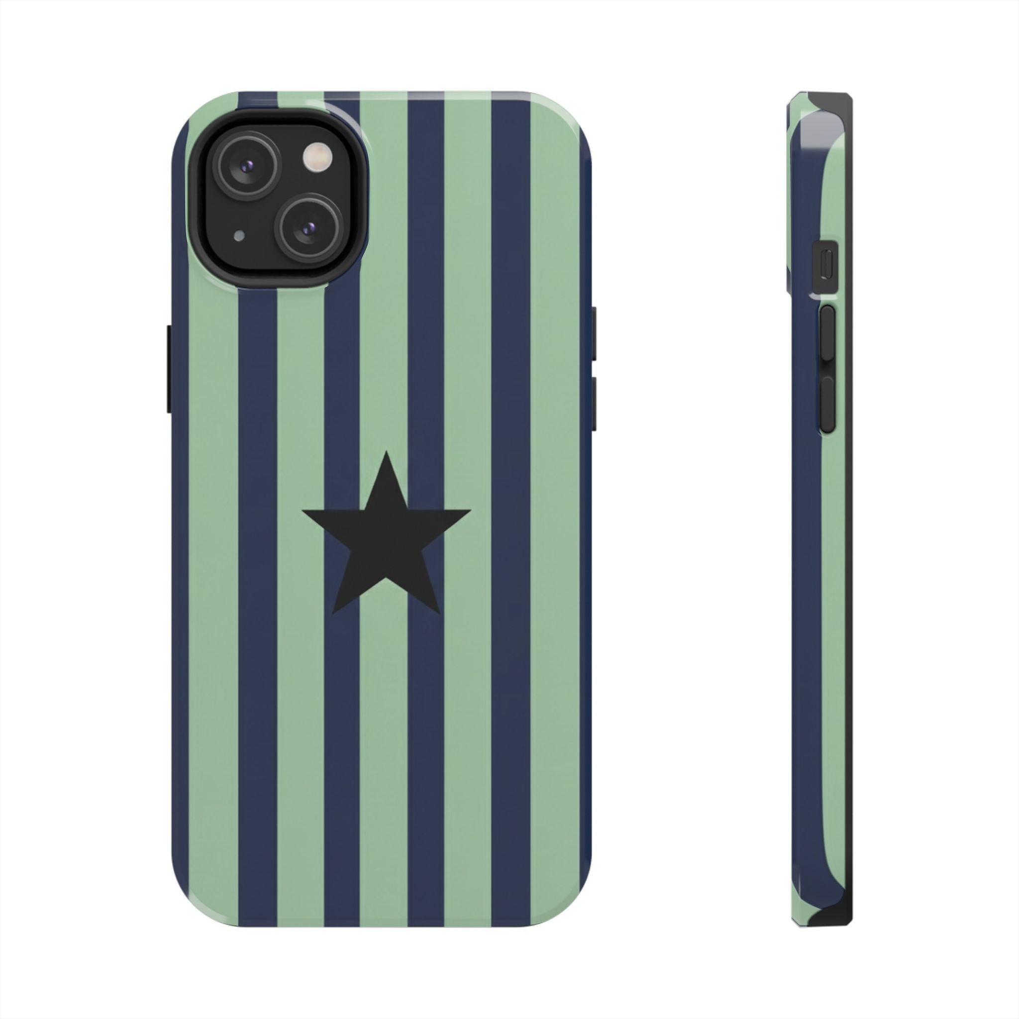 Stylish Tough Phone Cases, Durable Smartphone Covers, Trendy Tech Accessories, Unique Gifts for Teens, Striped Star Design