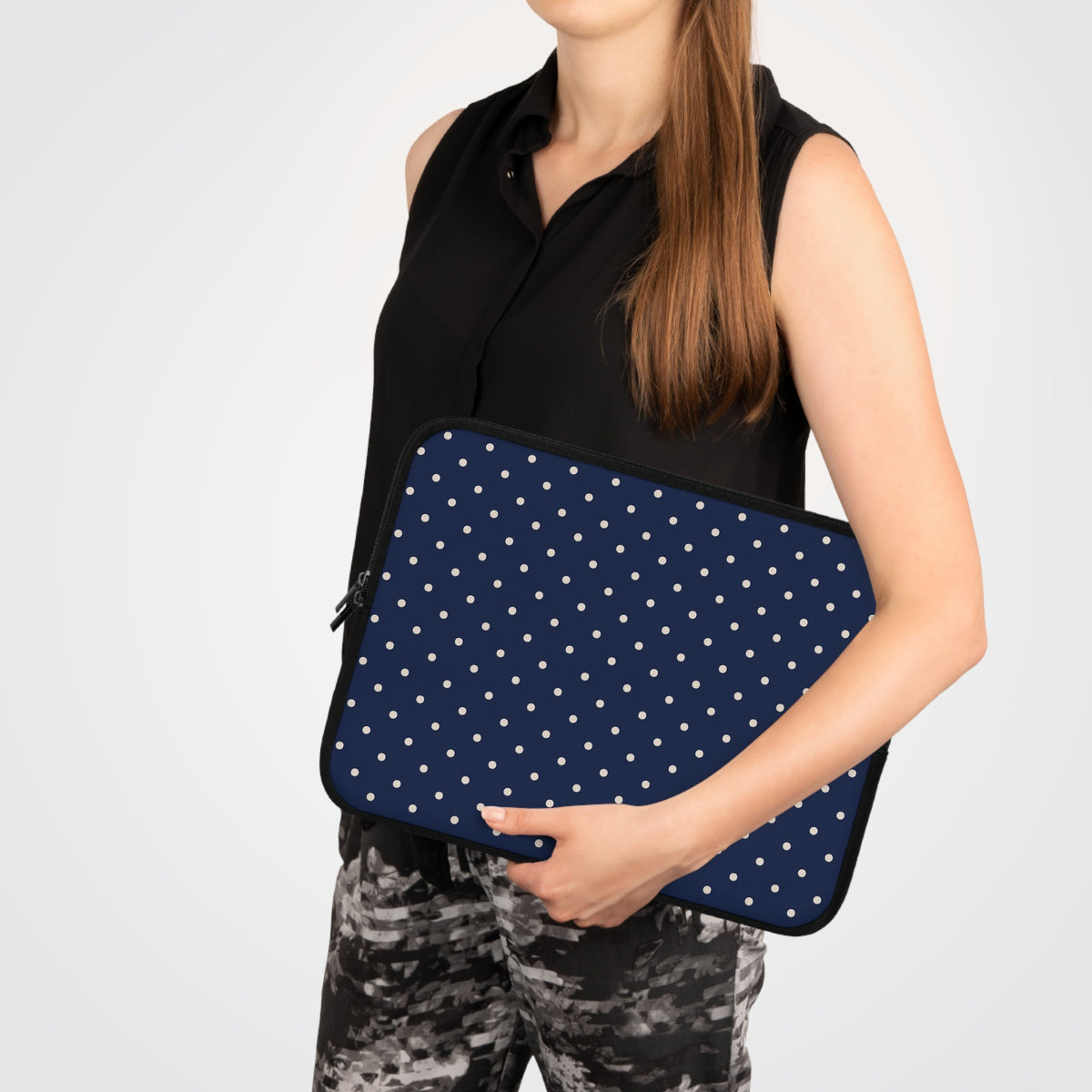 Navy Polka Dot Laptop Sleeve