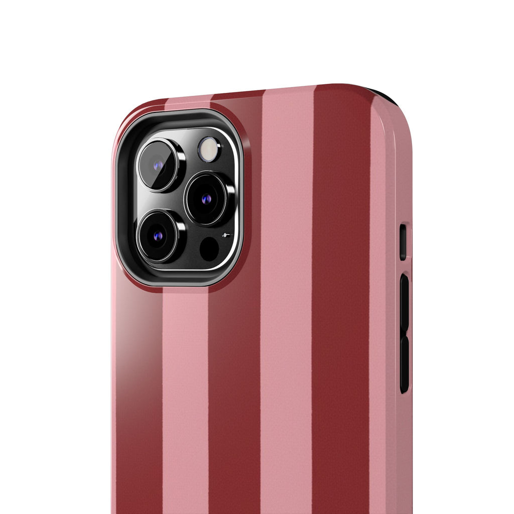Striped Burgundy & Blush Phone Case