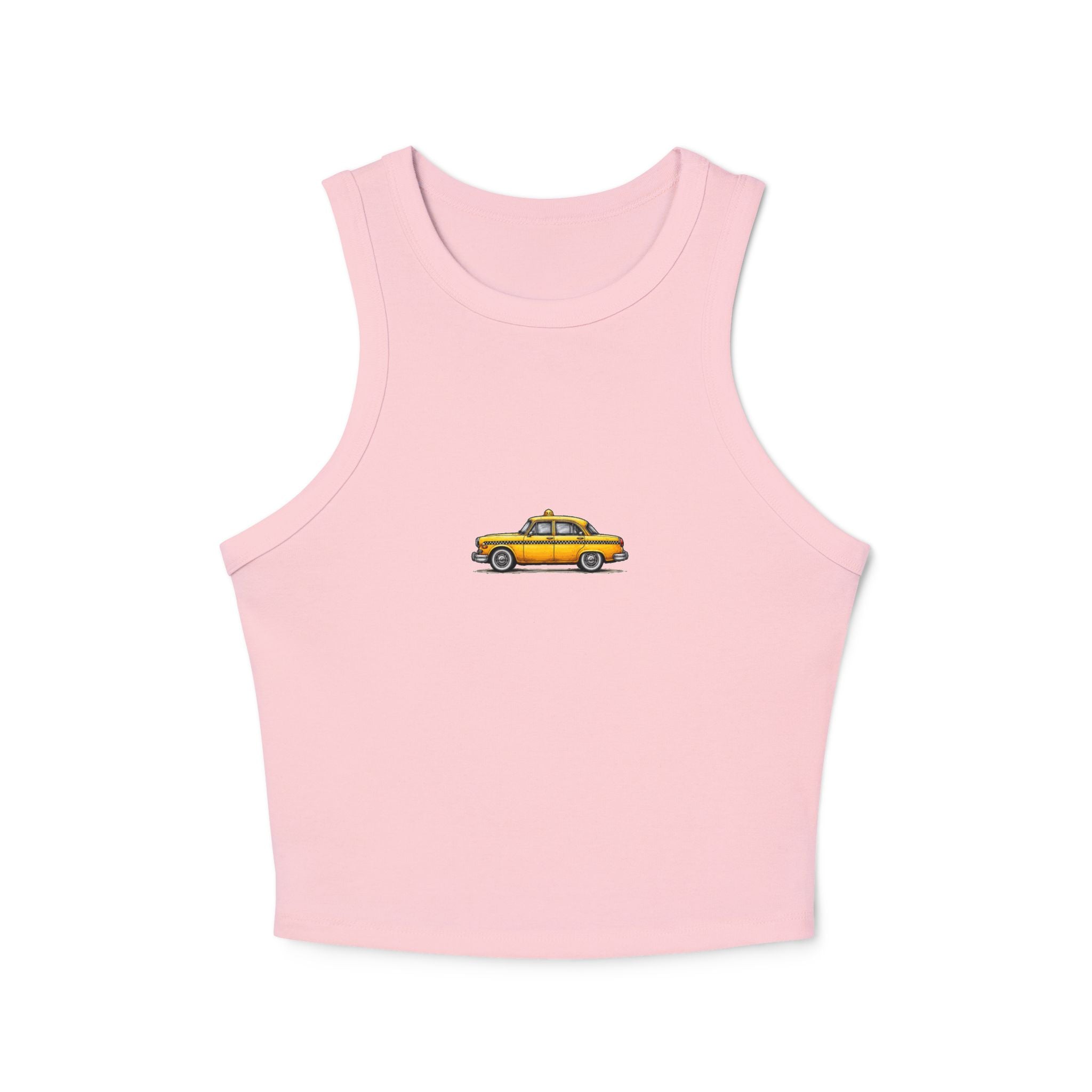 Yellow Taxi Graphic Tank Top | Vintage Cab Illustration