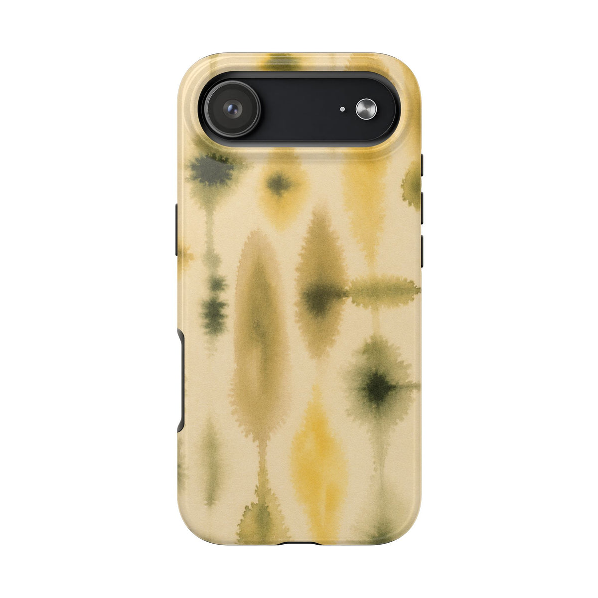 Watercolor Trees Phone Case | Abstract Forest Pattern, Olive & Mustard