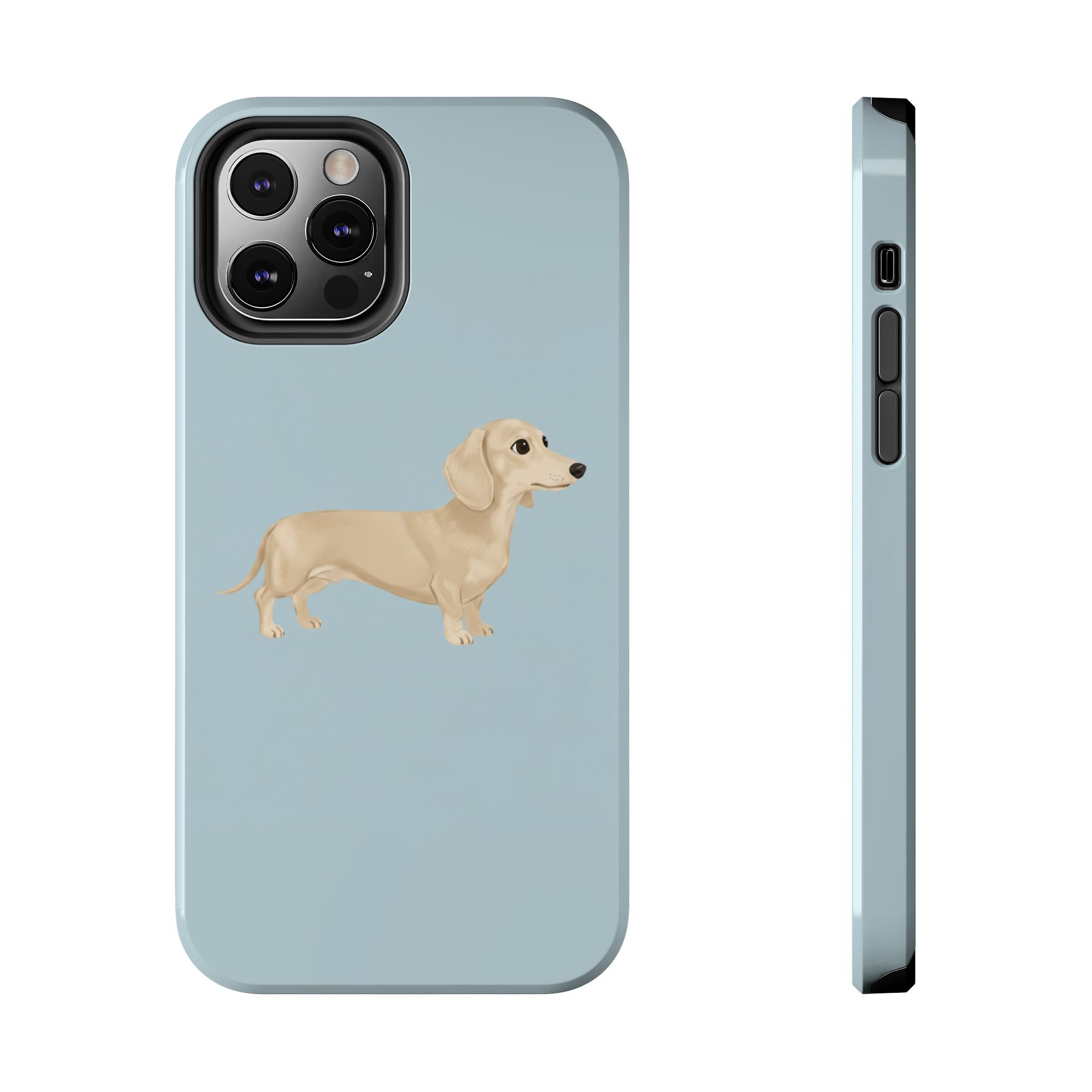 Tough Phone Cases, Dachshund Dog Blue Protective Cover, Strong Phone Shell, Rugged Device Case, Hard Smartphone Sleeve, Resilient Mobile