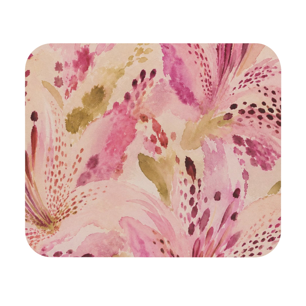 Pink Watercolor lily Mouse Pad