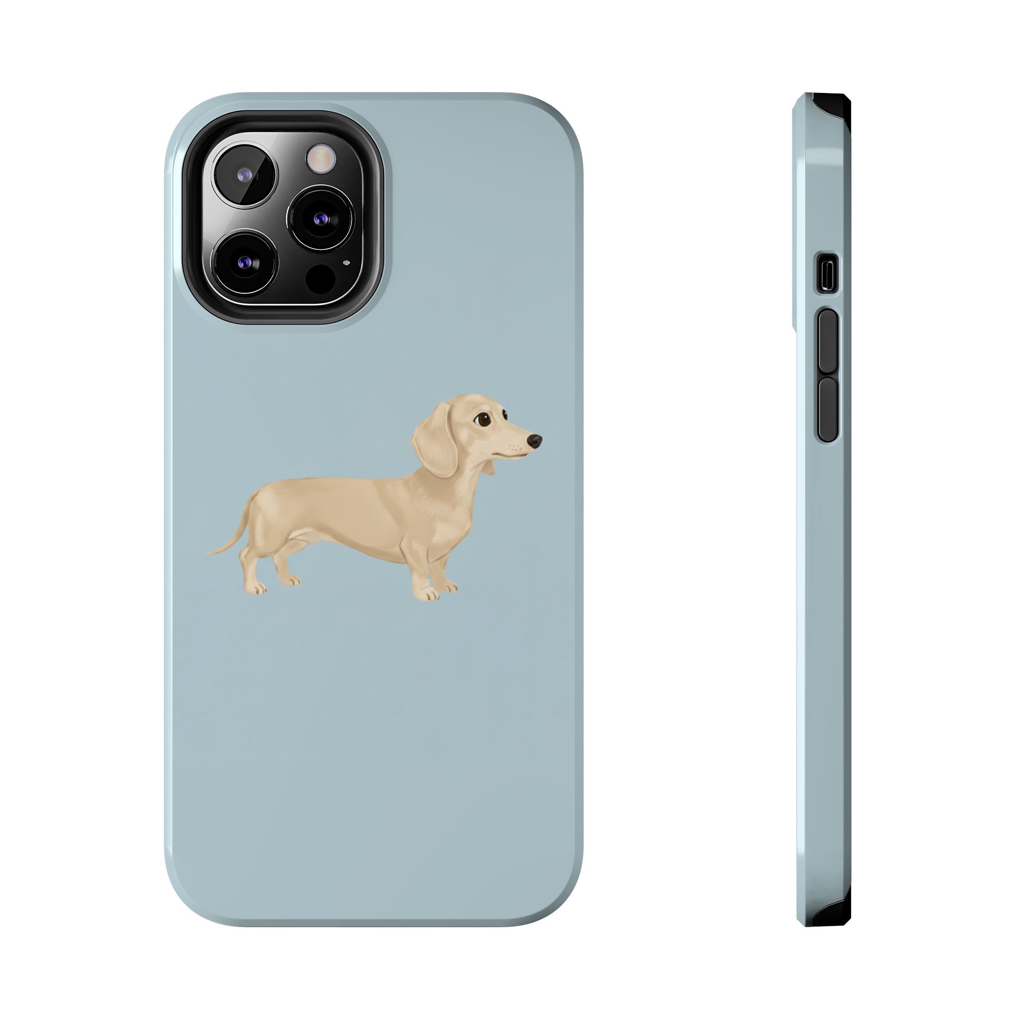 Tough Phone Cases, Dachshund Dog Blue Protective Cover, Strong Phone Shell, Rugged Device Case, Hard Smartphone Sleeve, Resilient Mobile