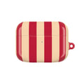 Red and Cream Stripe AirPod Case